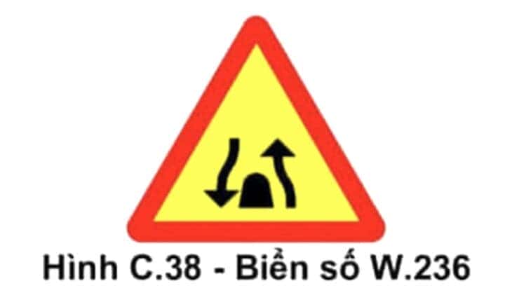 Biển báo W.236 chính thức báo hiệu biển kết thúc đường đôi
