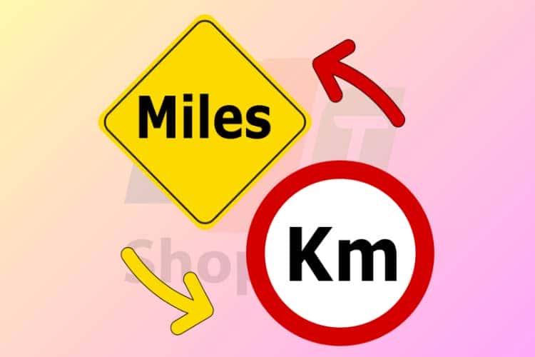 Biểu tượng quy đổi 10 dặm bằng bao nhiêu km trên màn hình điện thoại