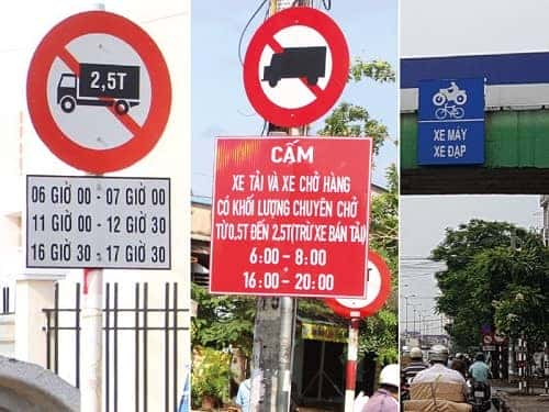 Các loại biển báo cấm xe tải phổ biến