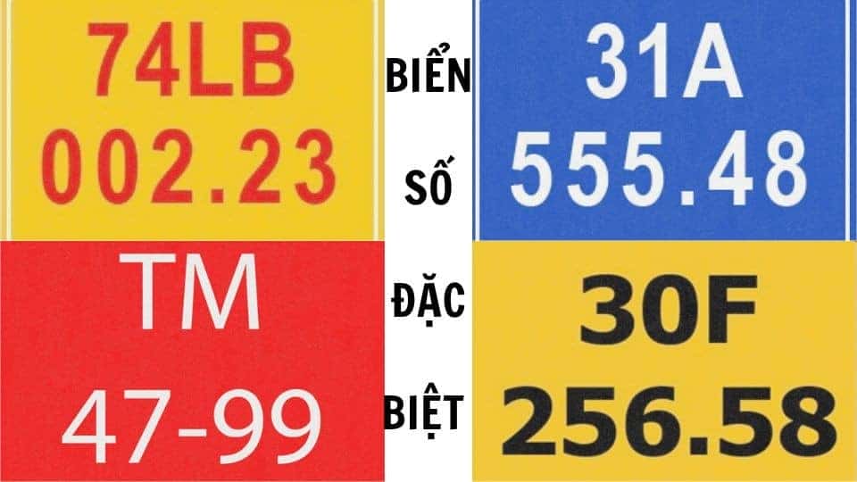 Các loại biển số xe ưu tiên với màu sắc đặc trưng và quy định khác nhau