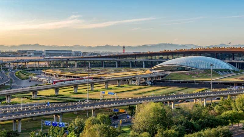 Cổng vào Sân bay Quốc tế Thủ đô Beijing, biểu tượng giao thông của Bắc Kinh