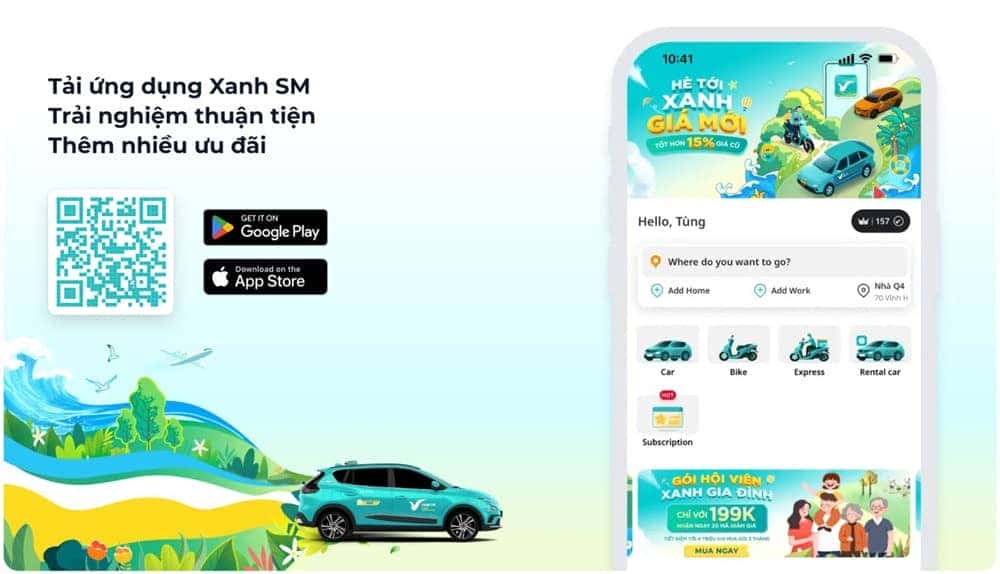 Di chuyển xanh cùng Xanh SM để đến các điểm đón của nhà xe Duyên Hà