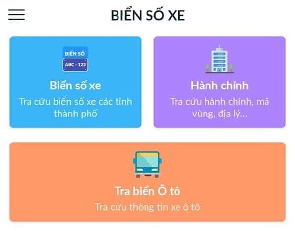 Giao diện ứng dụng di động hiển thị thông tin tra cứu biển số xe chi tiết