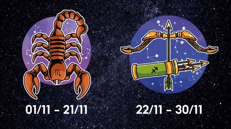 Hai cung hoàng đạo sinh tháng 11 là Bọ Cạp và Nhân Mã