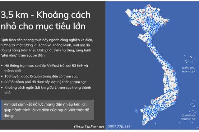 Hệ thống trạm sạc ô tô điện VinFast trên toàn quốc