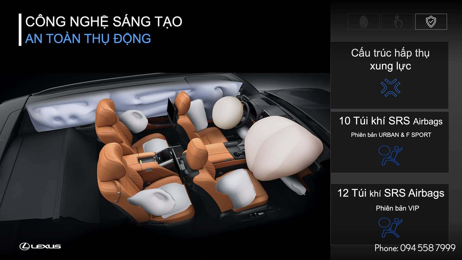 Hệ thống túi khí trên xe Lexus LX 600