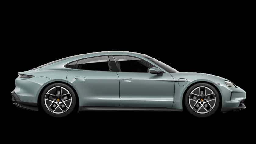 Hình ảnh xe Porsche Taycan màu xanh lam năng động