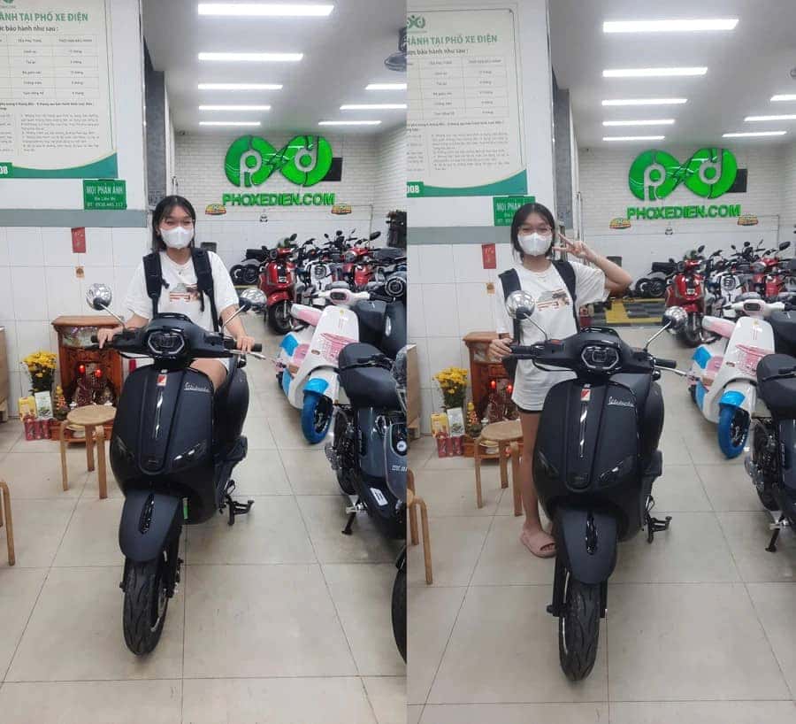 Học sinh nữ nhận bàn giao xe máy 50cc Victoria AT88 Pro