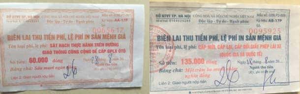 Lệ phí thi đường trường và cấp bằng