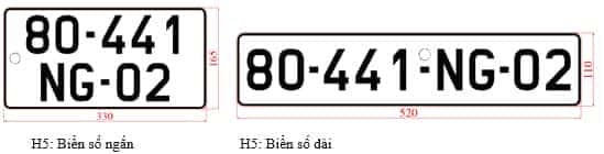 mẫu biển số xe định danh cho phương tiện nước ngoài