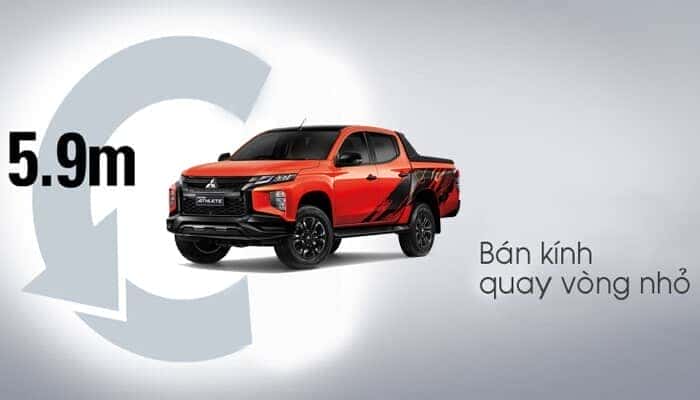 Bán kính vòng quay của xe Triton 2020