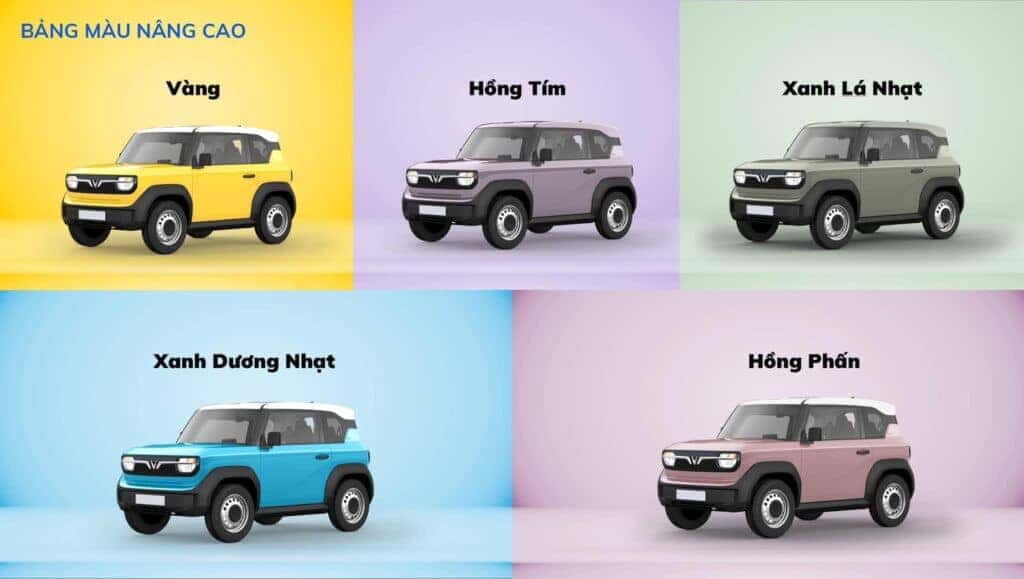 Năm màu xe nâng cao của VinFast VF3, thêm lựa chọn với giá xe VinFast VF3