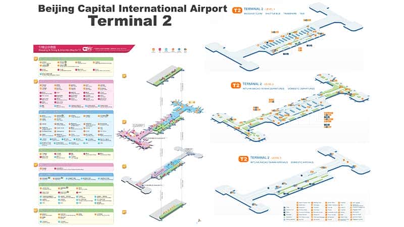 Sơ đồ chi tiết Nhà ga số 2 của Sân bay Quốc tế Beijing Capital