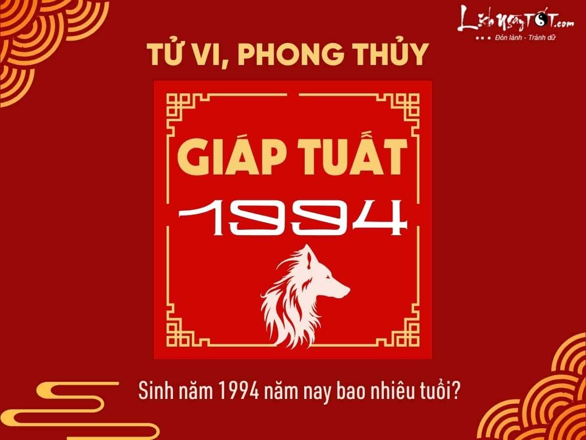 Thông tin phong thủy và mệnh số chi tiết cho người sinh năm 1994