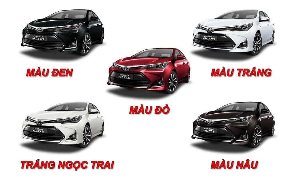 Bảng màu xe Toyota Corolla Altis 1.8G CVT
