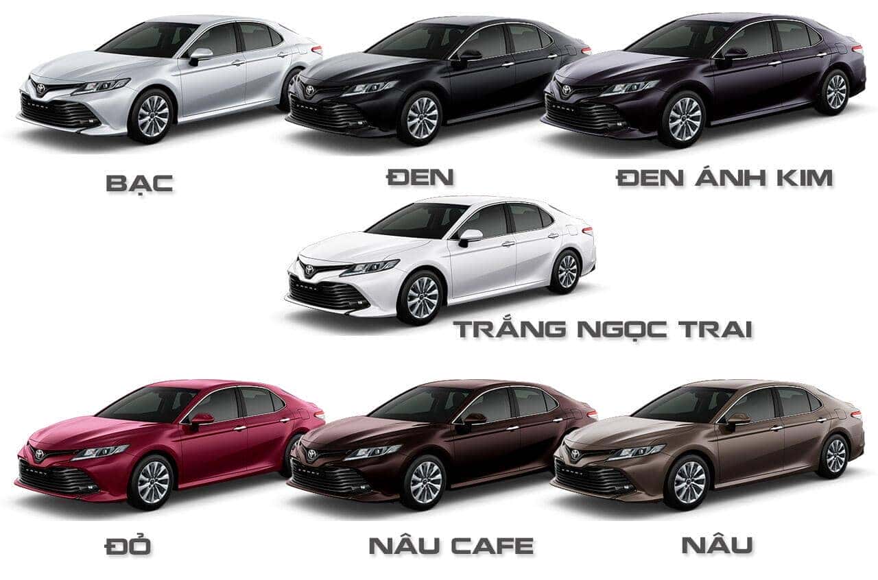 Bảng màu xe Toyota Camry nhập khẩu 2019