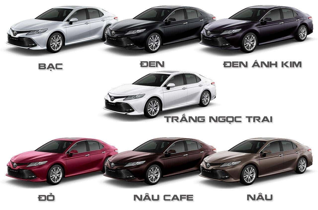 Bảng màu xe Toyota Camry nhập khẩu 2019