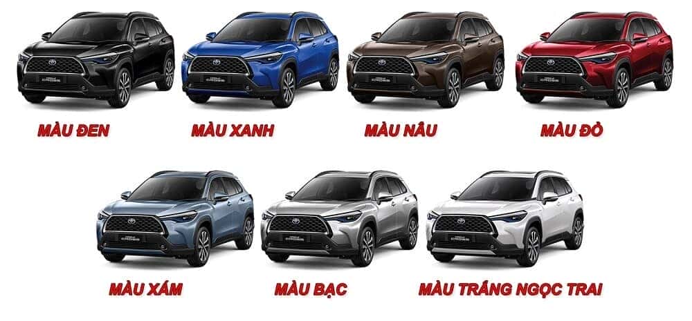 Bảng màu xe Toyota Corolla Cross