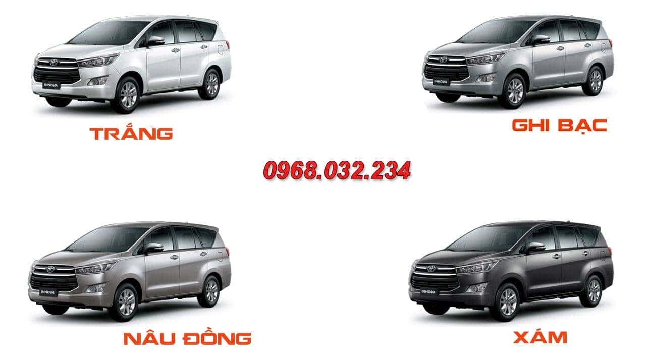 Bảng màu xe Toyota innova 2.0E Số sàn