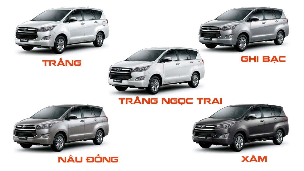 Bảng màu xe Toyota innova 2.0G