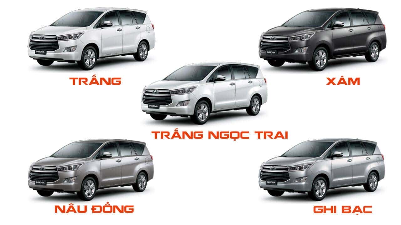 Bảng màu xe Toyota innova 2.0V