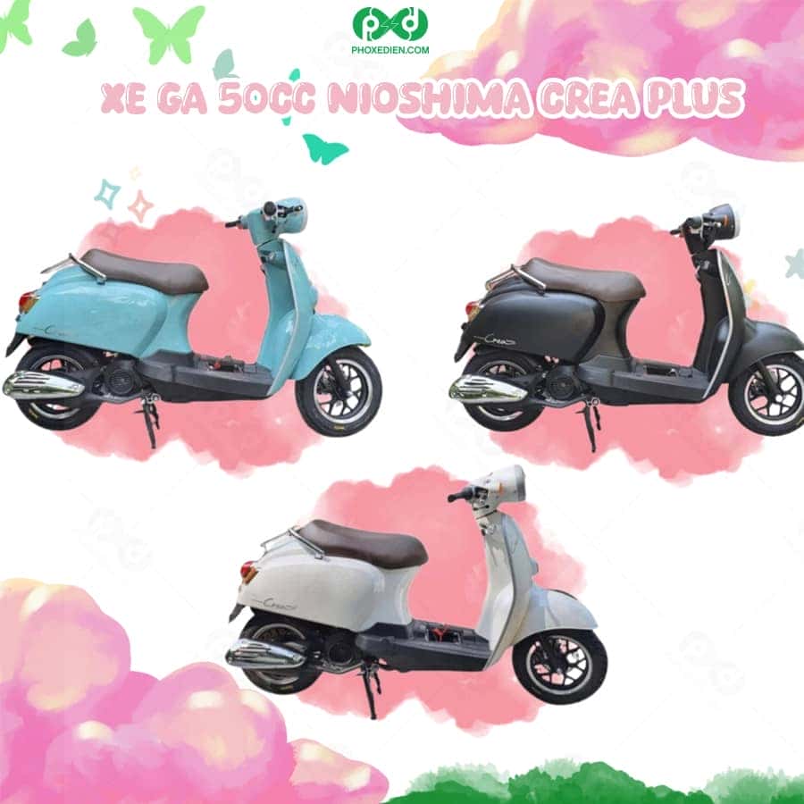 Xe máy 50cc Nioshima Crea Plus thiết kế trẻ trung