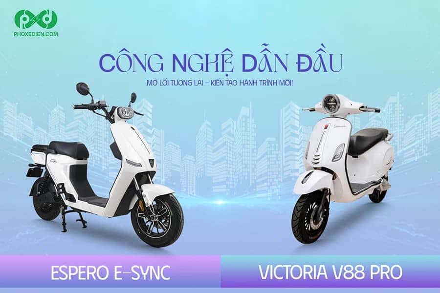 xe may dien nu V88 Pro vs E-sync cong nghe dan dau